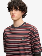 SUPERDRY Red Oversized Stripe T-Shirt - Image 5 of 8