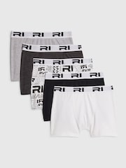 River Island Black River Branded Waistband Boxers 5 Pack - Image 1 of 4
