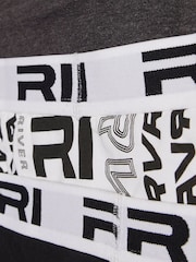 River Island Black River Branded Waistband Boxers 5 Pack - Image 4 of 4