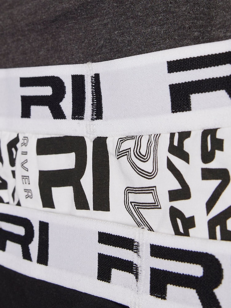River Island Black River Branded Waistband Boxers 5 Pack - Image 4 of 4 River Island Black River Branded Waistband Boxers 5 Pack - Image 4 of 4