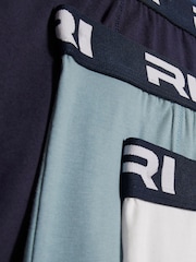 River Island Blue Branded Waistband Boxers 5 Pack - Image 3 of 4