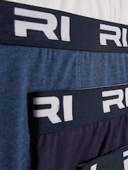 River Island Blue Branded Waistband Boxers 5 Pack - Image 4 of 4