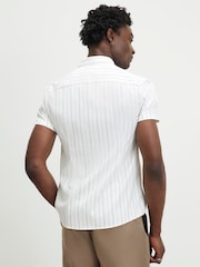 River Island White Muscle Fit Stripe Shirt - Image 2 of 4