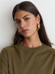 Reiss Khaki Green Suzzie Merino Wool Crew-Neck T-Shirt - Image 4 of 6