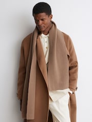Түйе - Reiss Hollis Merino Wool Wide-Rib Knitted Scarf - 4суретінің 1 суреті