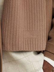 Түйе - Reiss Hollis Merino Wool Wide-Rib Knitted Scarf - 4суретінің 3 суреті
