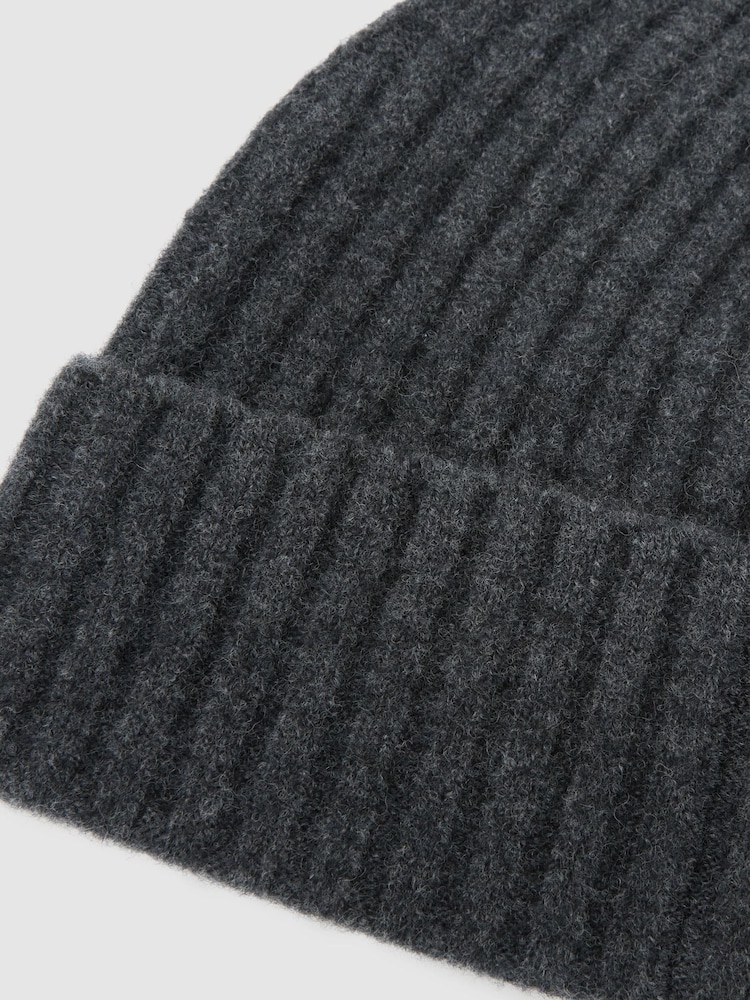 Көмір сұрғылт - Reiss Hollis Merino Wool Wide-Rib Knitted Scarf - 3суретінің 2 суреті