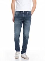 Replay Blue Grover 12 Oz Mid Blue Power Stretch Denim Jeans - Image 1 of 2