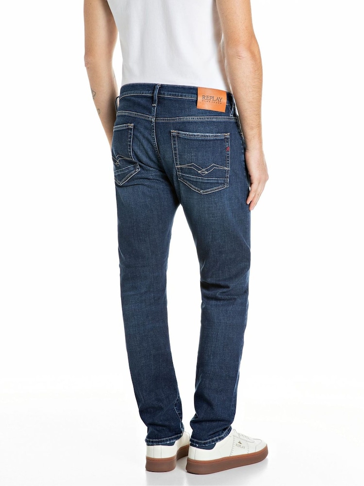 Replay Blue Replay Aideen Deep Blue Indigo Stretch Denim Jeans - Image 2 of 3
