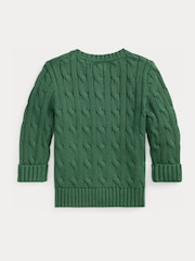 Polo Ralph Lauren Green Logo Cable Knit Jumper - Image 2 of 3