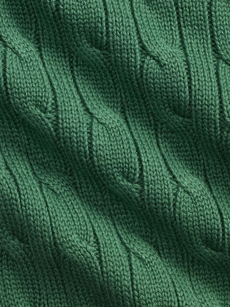 Polo Ralph Lauren Green Logo Cable Knit Jumper - Image 3 of 3 Polo Ralph Lauren Green Logo Cable Knit Jumper - Image 3 of 3
