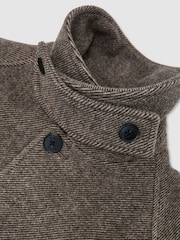 Reiss Brown Barrie Monogram Wool-Blend Twill Relaxed Raglan Overcoat - Image 10 of 10
