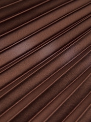 Reiss Mocha Brown Astrid Satin Pleated High-Neck Mini Dress - Image 8 of 8