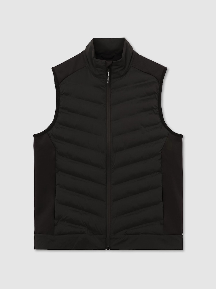 Reiss Black Hybrid Gilet Reiss | Castore Hybrid Quilted Gilet - Image 2 of 11 Reiss Black Hybrid Gilet Reiss | Castore Hybrid Quilted Gilet - Image 2 of 11