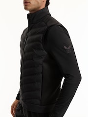 Reiss Black Hybrid Gilet Reiss | Castore Hybrid Quilted Gilet - Image 4 of 11