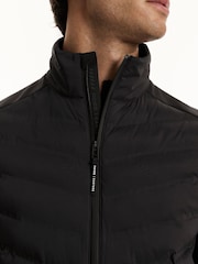 Reiss Black Hybrid Gilet Reiss | Castore Hybrid Quilted Gilet - Image 7 of 11