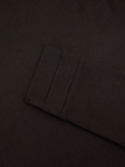Reiss Chocolate Brown Brody High V-Neck Long-Sleeve Top - Image 6 of 6