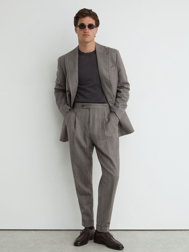 Reiss Deal Volnene hlače elegantne s črtami - Slika 1 iz 7 Reiss Deal Volnene hlače elegantne s črtami - Slika 1 iz 7
