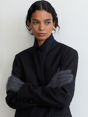 Gris - Guantes de cachemira cepillada Millie de Reiss - Imagen 1 de 3