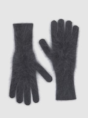 Gris - Guantes de cachemira cepillada Millie de Reiss - Imagen 2 de 3