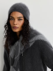Reiss Grey Ava Brushed Cashmere Beanie Hat - Image 1 of 4
