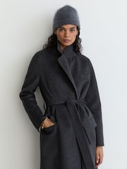 Reiss Grey Ava Brushed Cashmere Beanie Hat - Image 3 of 4