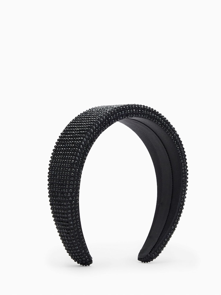 AllSaints Black Holly Pave Headband - Image 1 of 3