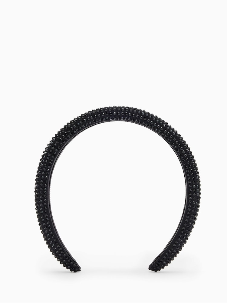 AllSaints Black Holly Pave Headband - Image 2 of 3