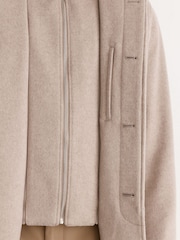 בצבע בז' - Reiss Fossil Wool-Blend Gilet-Insert Single-Breasted Coat - תמונה 8 מתוך 9