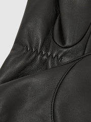Reiss Black Georgia Leather Gloves - Image 2 of 2