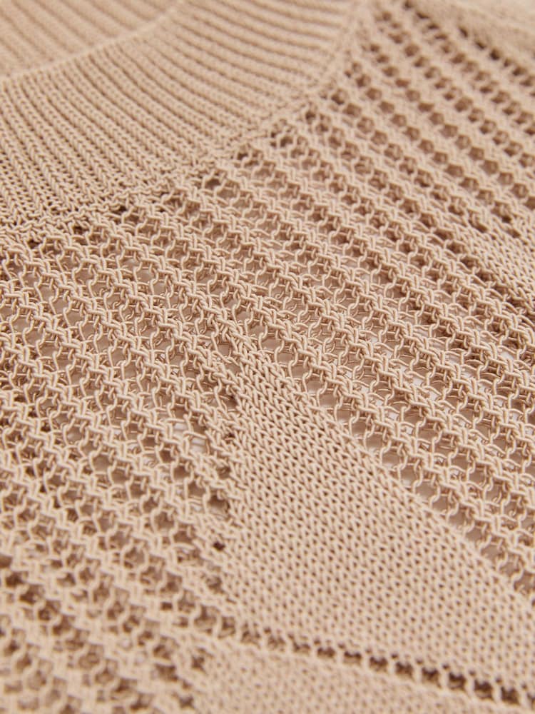 Reiss Neutral Maya Cotton-Blend Argyle Open-Knit Vest - Image 7 of 7