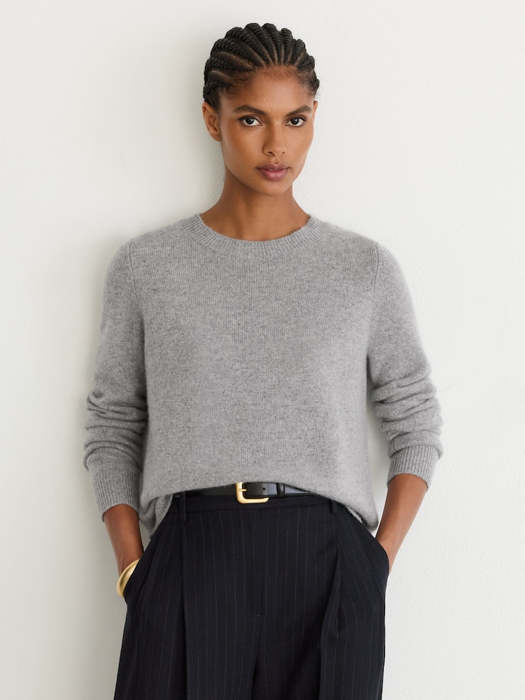 Gris jaspeado - Suéter de Cuello redondo Reiss Mimi 100% cachemira - Imagen 1 de 6 Gris jaspeado - Suéter de Cuello redondo Reiss Mimi 100% cachemira - Imagen 1 de 6