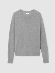 Gris jaspeado - Suéter de Cuello redondo Reiss Mimi 100% cachemira - Imagen 2 de 6