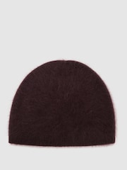 Uva - Reiss Ava Brushed Cashmere Beanie Hat - Imagen 2 de 4