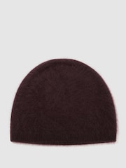 Uva - Reiss Ava Brushed Cashmere Beanie Hat - Imagen 3 de 4