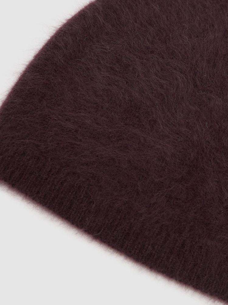 Uva - Reiss Ava Brushed Cashmere Beanie Hat - Imagen 4 de 4
