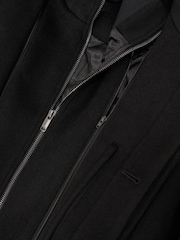 שחור - Reiss Fossil Wool-Blend Gilet-Insert Single-Breasted Coat - תמונה 10 מתוך 10