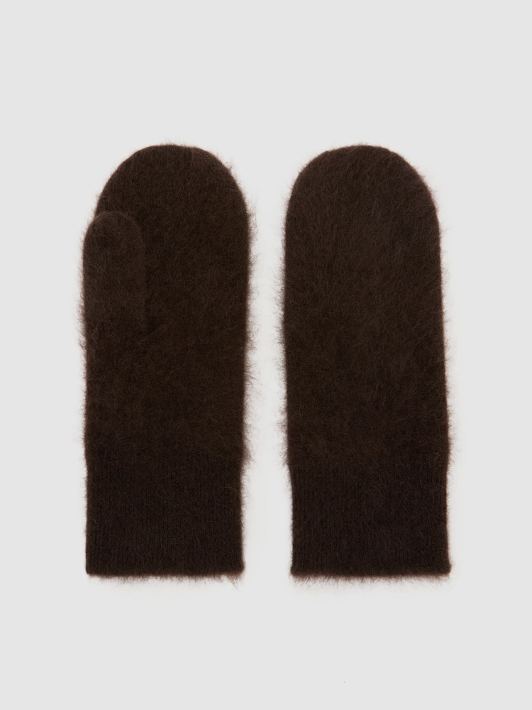 Reiss Chocolate Willow Brushed Cashmere Mittens - Image 2 of 4 Reiss Chocolate Willow Brushed Cashmere Mittens - Image 2 of 4