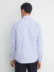 Reiss White/Blue Stripe Dart Cotton Striped Button-Down Shirt Regular-Fit - Image 6 of 7