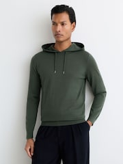 أخضر داكن - هودي من صوف برباط شد Holland من Reiss - صورة 4 من 6