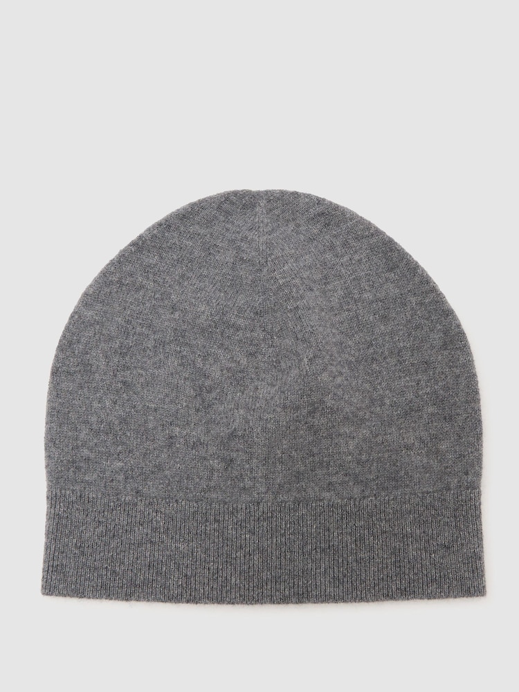 Gris - Reiss Mollie 100% Cashmere Beanie - Imagen 2 de 4