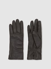 Reiss Charcoal Georgia Leather Gloves - Image 2 of 3