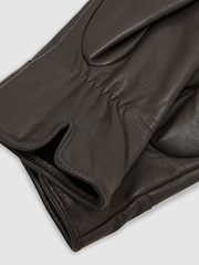 Reiss Charcoal Georgia Leather Gloves - Image 3 of 3