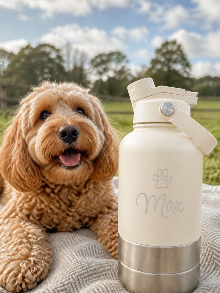 Personalised Dogs Travel Bottle 3-in-1 by Loveabode - Image 1 of 4 Personalised Dogs Travel Bottle 3-in-1 by Loveabode - Image 1 of 4