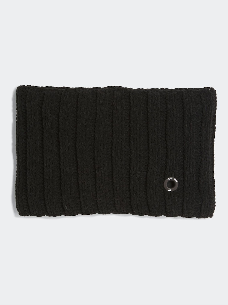 adidas Golf Chenille Black Snood Cable-Knit Neck - Image 1 of 4 adidas Golf Chenille Black Snood Cable-Knit Neck - Image 1 of 4