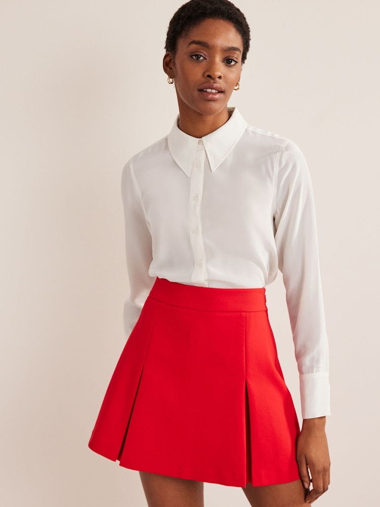 Boden White Chrome Silk Shirt - Image 1 of 6 Boden White Chrome Silk Shirt - Image 1 of 6