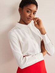 Boden White Chrome Silk Shirt - Image 5 of 6