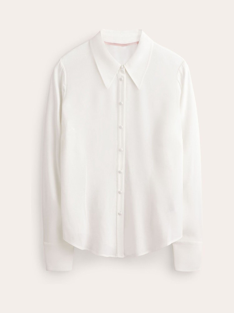 Boden White Chrome Silk Shirt - Image 6 of 6 Boden White Chrome Silk Shirt - Image 6 of 6