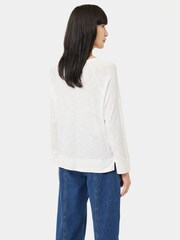 Jigsaw White 100% Cotton Luxe Raglan T-Shirt - Image 2 of 6