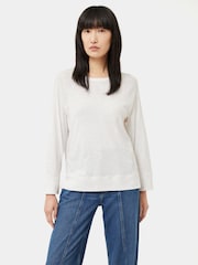 Jigsaw White 100% Cotton Luxe Raglan T-Shirt - Image 3 of 6
